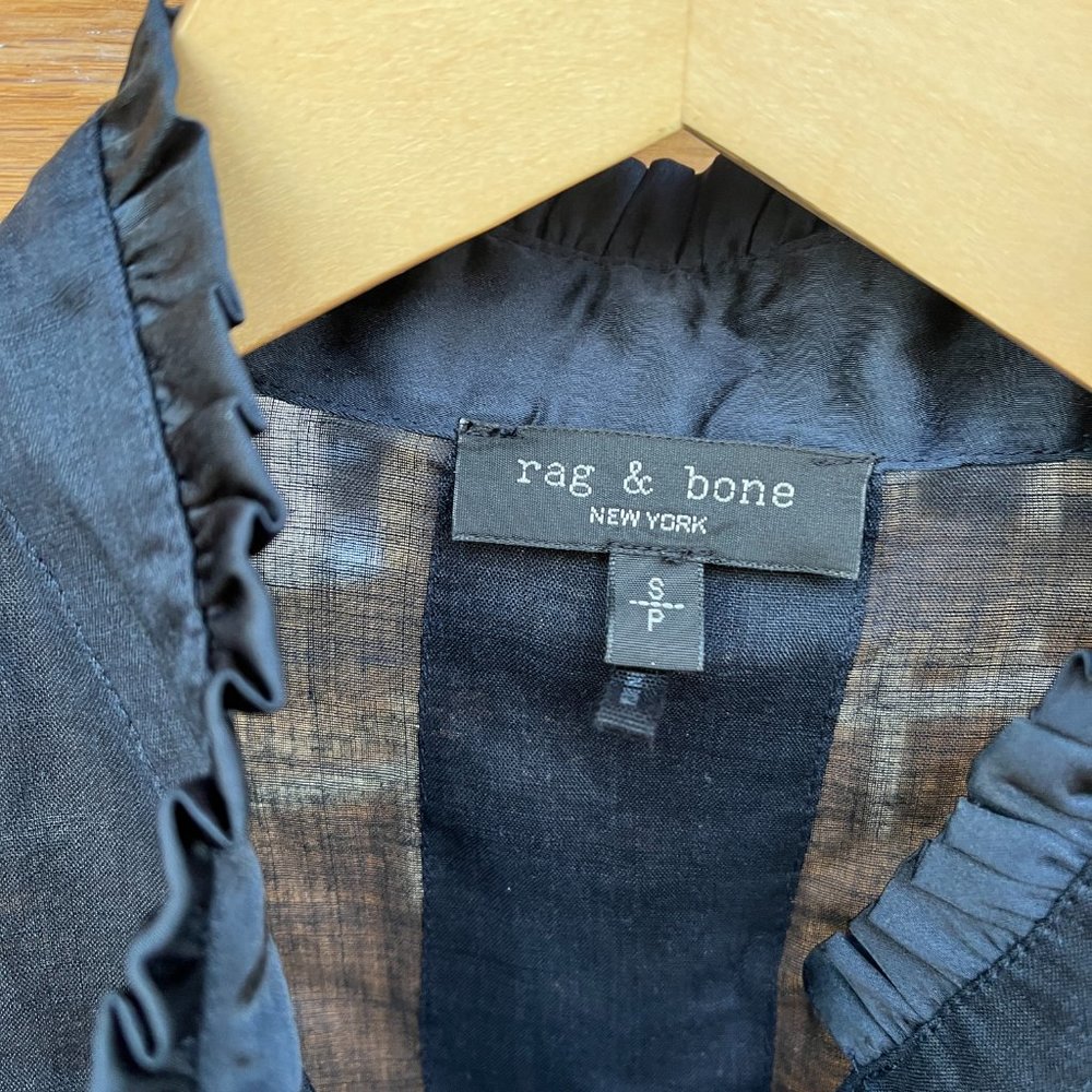 rag & bone Jordan Ramie Shirt Size Small Midnight Blue NWOT - Picture 10 of 11